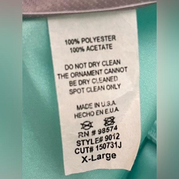 FIESTA Strapless Mint Green Mini Prom Dress with Rhinestone cummerbund SZ XL - Picture 12 of 12